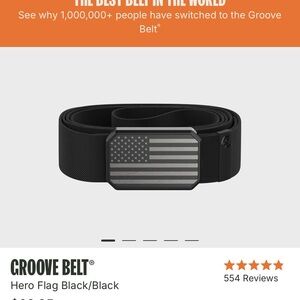 NWT! Groove belt for men OSFM Hero flag (black)